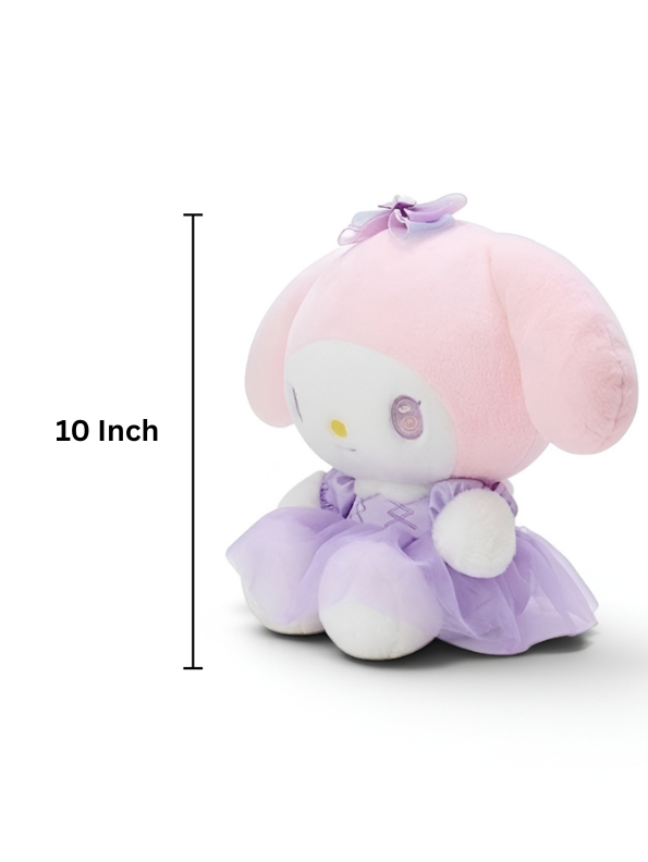 Kawaii 10 Inch My Melody Plush Toy with Purple Lace Dress ST16646.