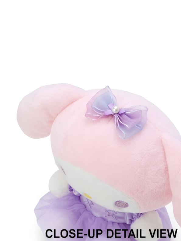 Kawaii 10 Inch My Melody Plush Toy with Purple Lace Dress ST16646.