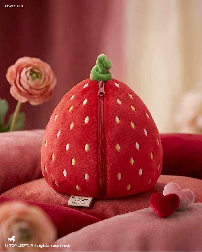 Kawaii 8-Inch Strawberry Bunny Plush | Soft Reversible Rabbit Stuffed Animal Toy ST14690