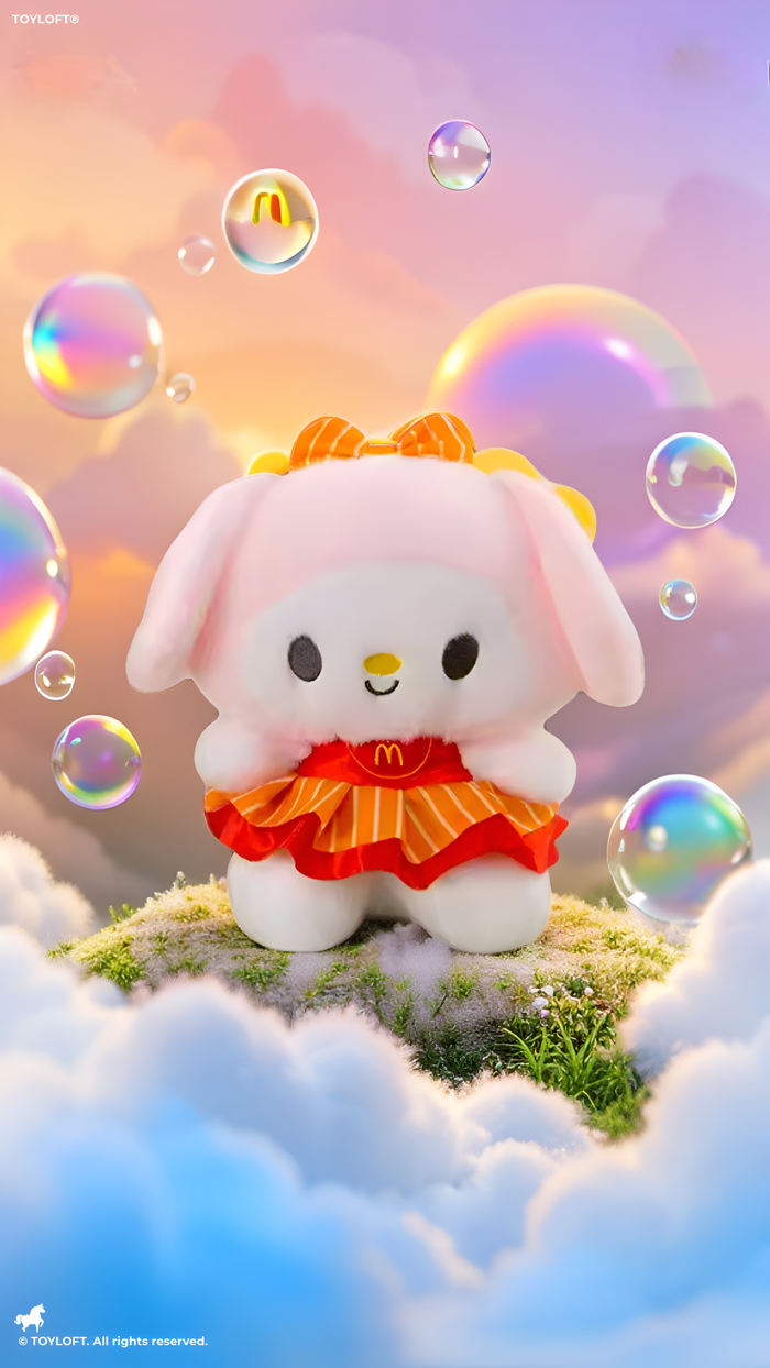 Kawaii McDonald's Red Dress Sanrio Style Plushie – 8-Inch Cute Collectible Soft Toy ST15964.