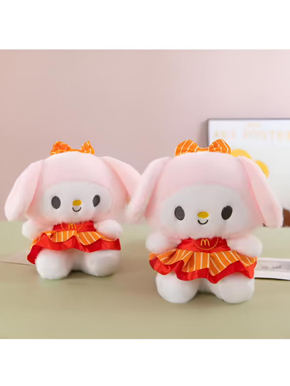 Kawaii McDonald's Red Dress Sanrio Style Plushie – 8-Inch Cute Collectible Soft Toy ST15964.