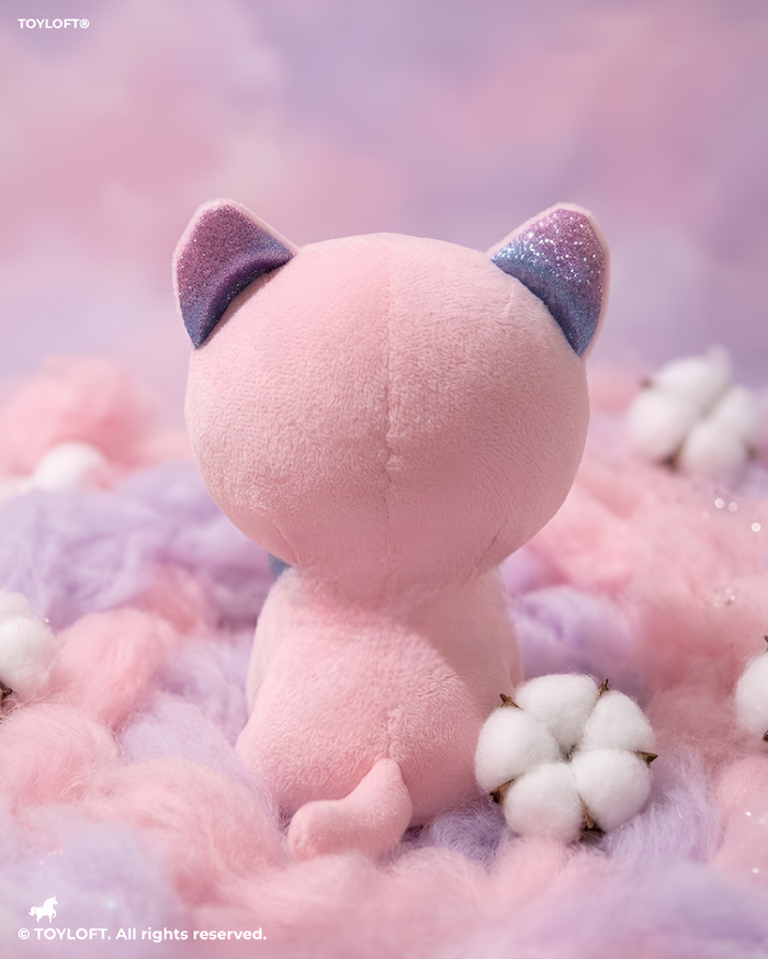 Kawaii Pink Kitty Soft Plush Toy 8 Inch – Ultra-Soft Stuffed Cat Doll with Rainbow Bow Tie for Kids & Girls ST11596