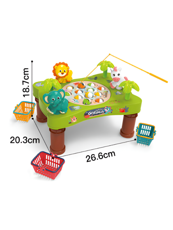 Kids' Zoo Fishing Table Toy – 12-Piece Interactive Educational Game for Children – Improves Hand-Eye Coordination TV1765