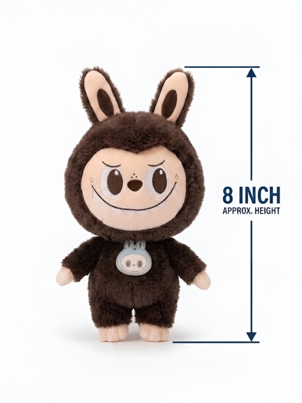 Labubu Monster Series Brown 8" Cute Bunny Plush Toy Doll ST15568