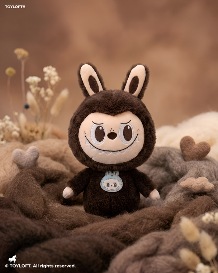 Labubu Monster Series Brown 8" Cute Bunny Plush Toy Doll ST15568