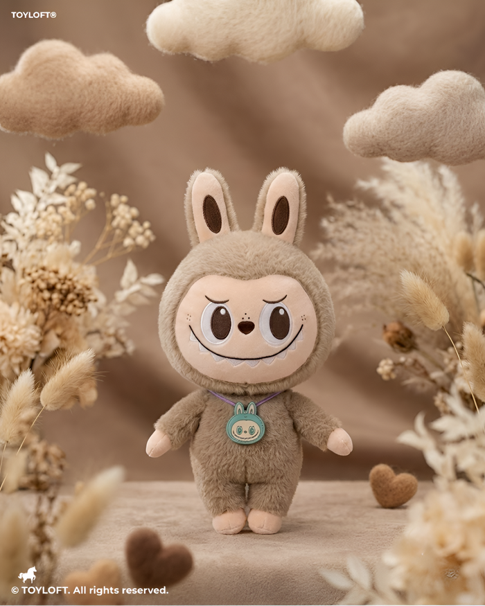 Labubu Monster Series Light Brown 8" Cute Bunny Plush Toy Doll ST15568