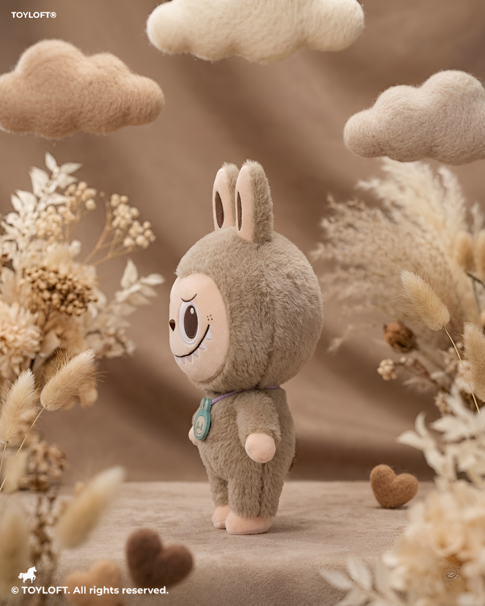 Labubu Monster Series Light Brown 8" Cute Bunny Plush Toy Doll ST15568