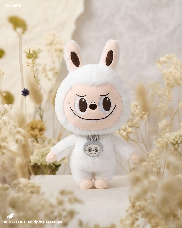 Labubu Monster Series White 8" Cute Bunny Plush Toy Doll ST15568