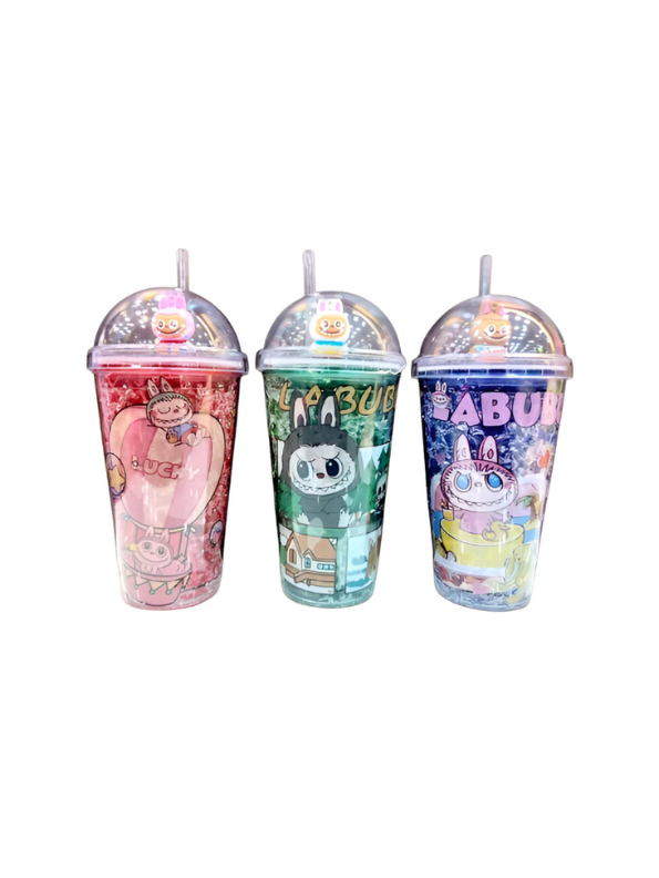 Labubu Sipper Cup with Straw 450ml – Cute Leak-Proof Water Bottle for Kids & Collectors NOVGBT-50002.