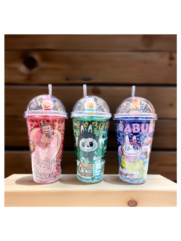 Labubu Sipper Cup with Straw 450ml – Cute Leak-Proof Water Bottle for Kids & Collectors NOVGBT-50002.