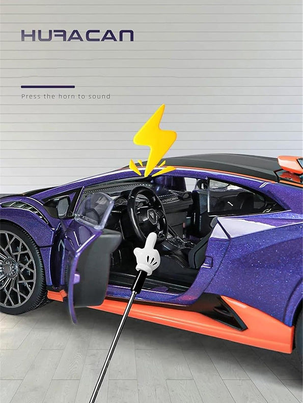 Lamborghini Huracán STO Model 1:24 Scale Diecast Car - Purple Metal Collectible | TV-O-24 - Toyloft