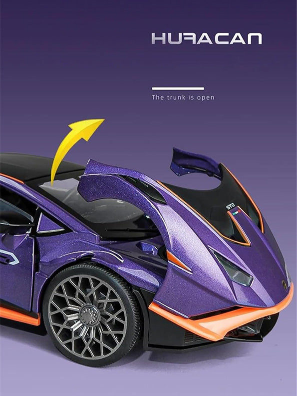 Lamborghini Huracán STO Model 1:24 Scale Diecast Car - Purple Metal Collectible | TV-O-24 - Toyloft