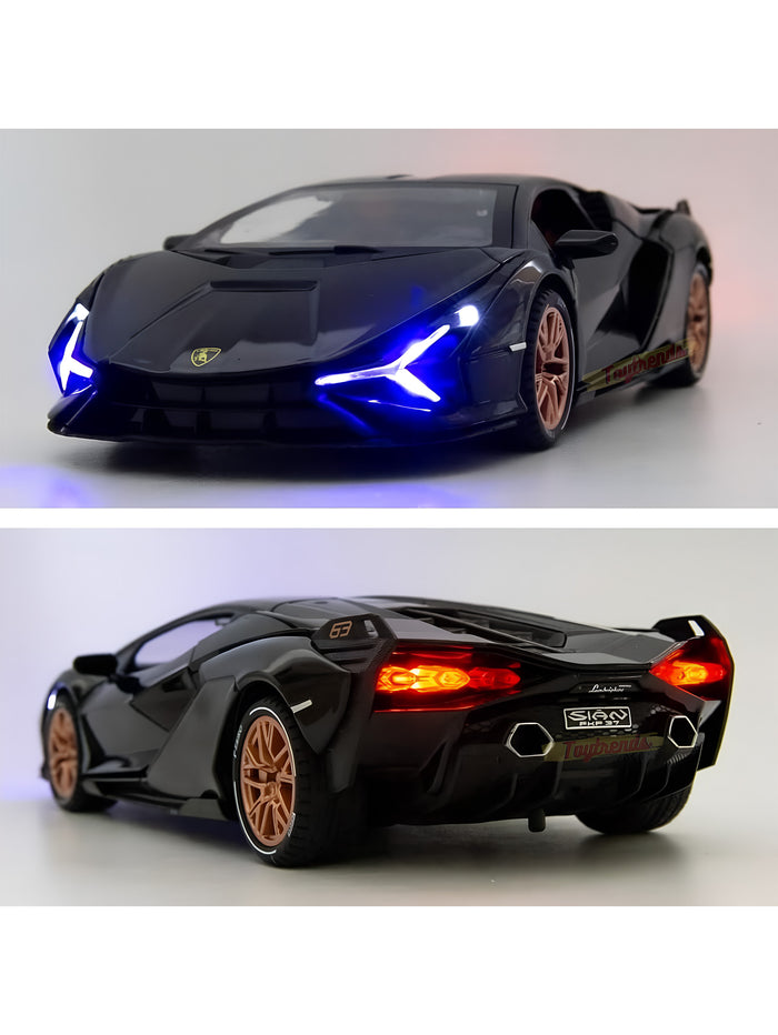 Lamborghini Sian FKP 37 Diecast Metal Model Car - Black (L12-110) - Toyloft
