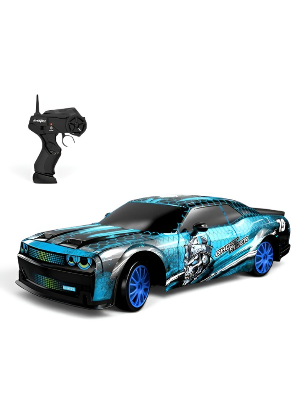 Laser Rush 1:24 Scale RC Drift Racing Car – Luminous Glow Shell, 2.4GHz Controller & Obstacle Set LMI16857