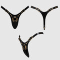LEATHERETTE HARNESS FABULOUS - ONE SIZE - BLACK GLOSSY