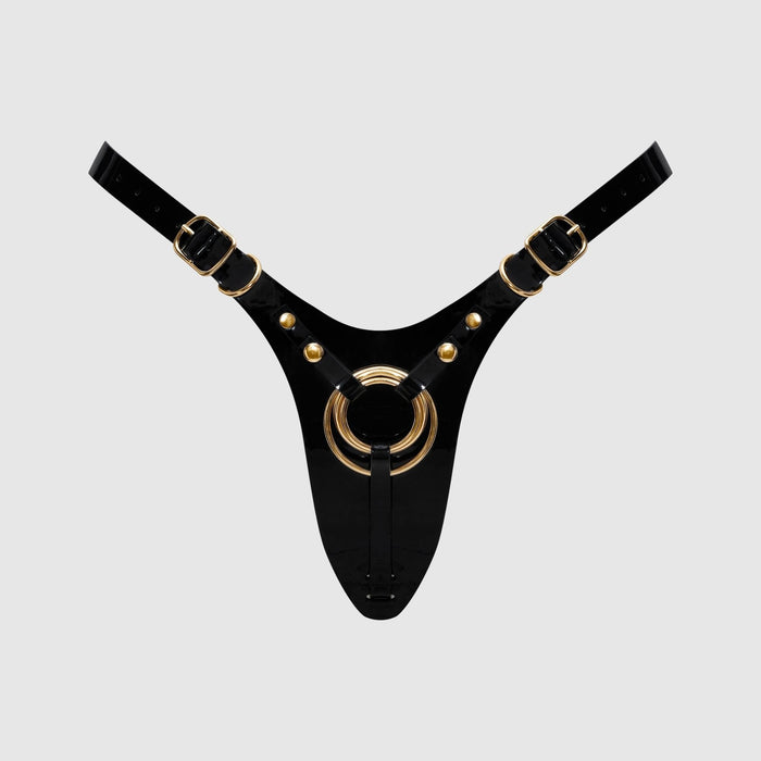 LEATHERETTE HARNESS FABULOUS - ONE SIZE - BLACK GLOSSY