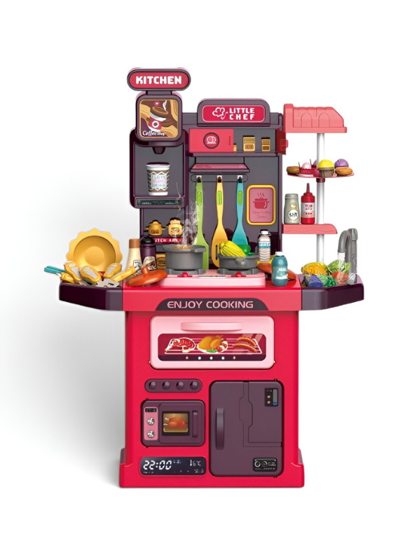 Little Chef 77-Piece DIY Play House Kitchen Set for Kids – Interactive Pretend Play Cooking Set MD729