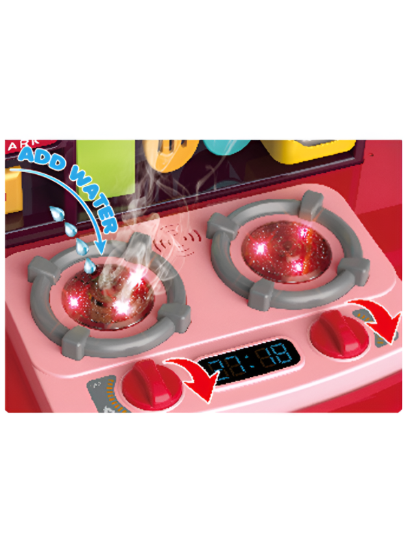 Little Chef 77-Piece DIY Play House Kitchen Set for Kids – Interactive Pretend Play Cooking Set MD729