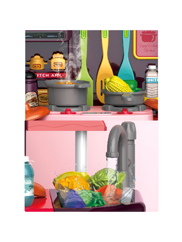 Little Chef 77-Piece DIY Play House Kitchen Set for Kids – Interactive Pretend Play Cooking Set MD729