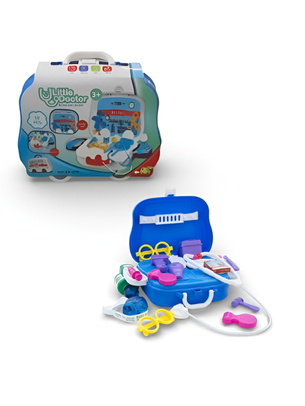 Little Doctor Portable Kids Doctor Suitcase with Stethoscope, Glasses & Tools – Blue Educational Toy for Ages 3+ LMI10347