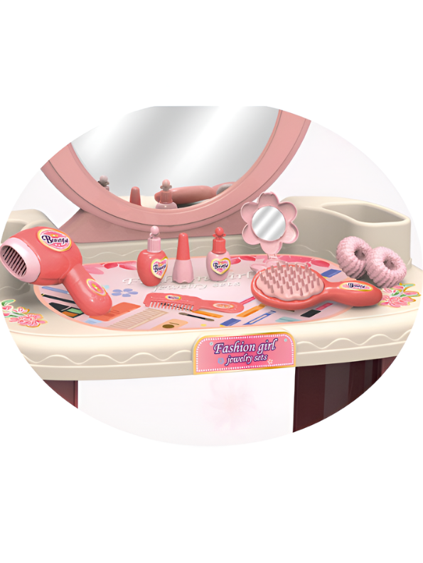 Little Princess Portable 2-in-1 Vanity Dressing Table & Pretend Makeup Beauty Salon Suitcase Set MD748