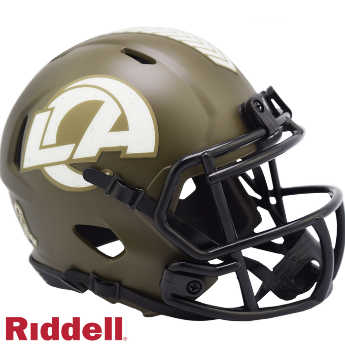 Los Angeles Rams Helmet Riddell Replica Mini Speed Style Salute To Service-0