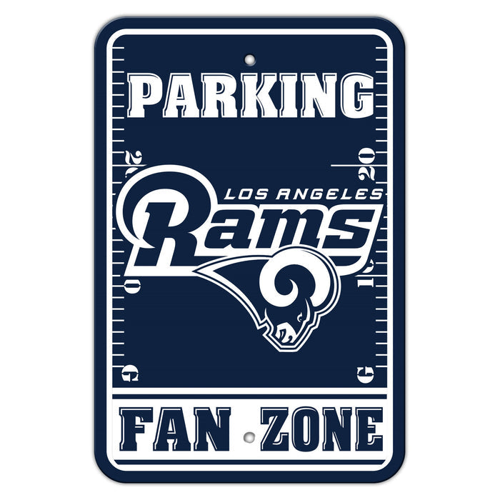 Los Angeles Rams Sign 12x18 Plastic Fan Zone Parking Style Blue and White Logo CO-0