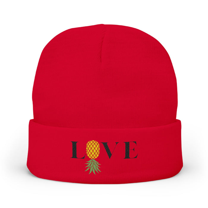 LOVE Pineapple Embroidered Knit Beanie