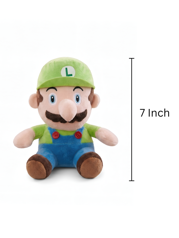 Luigi Super Mario Soft Toy - 7 Inch Plush Stuffed Toy with Green Cap ST15973.