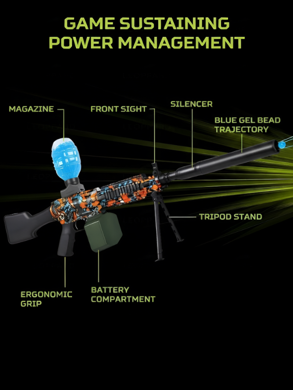 M249 Water Gel Ball Launcher Toy Set with Stand & water Beads| TV6431