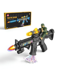 M416 Electric Military Toy Blaster with LED Lights, Sound, Vibration & Soldier Figure LMI14264.