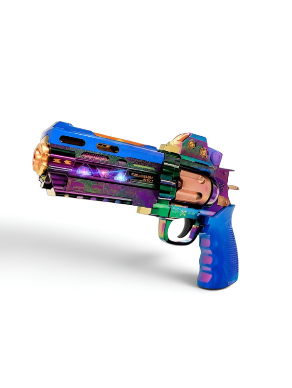 M98 Light & Sound Mist Spray Revolver Toy Gun – Interactive Futuristic Blaster Gift for Kids MD449