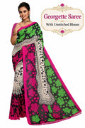 maayro Striped Chanderi Chanderi Saree