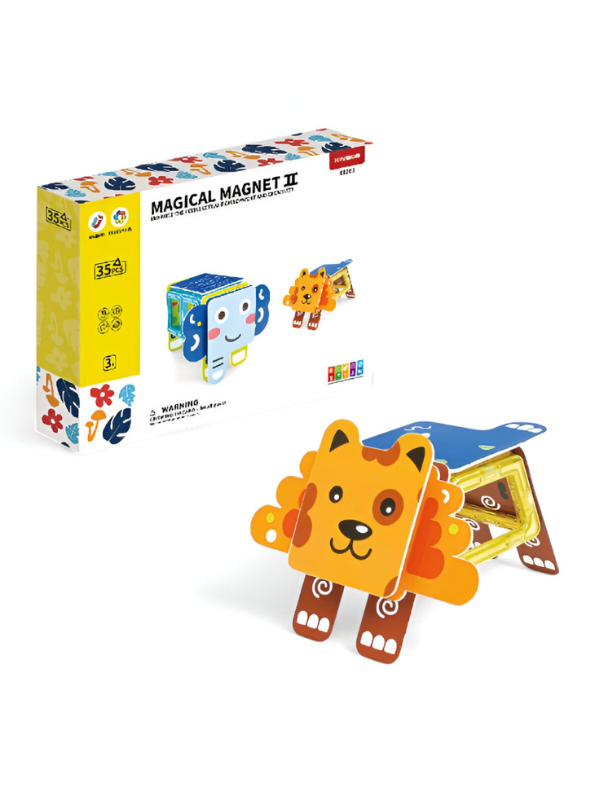 Magical Magnet II Building Block Set - 35 PCS STEM Animal Shapes Building Block Set - Educational Toy for Toddlers 3+ TV4072