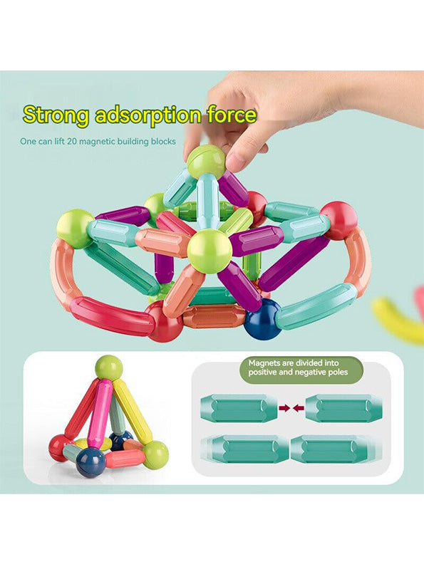 Magnetic Building Sticks Blocks Toys 80 Pcs (NXL-10) - Toyloft