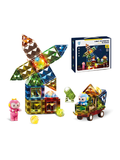 Magnetic Light Building Blocks Toy Set – 52PCS STEM Construction Kit with LED Lights & Figures for Kids TV2317.