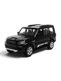 Mahindra Scorpio Die-Cast Model SUV Black– Pull-Back Toy Car with Openable Doors MD556
