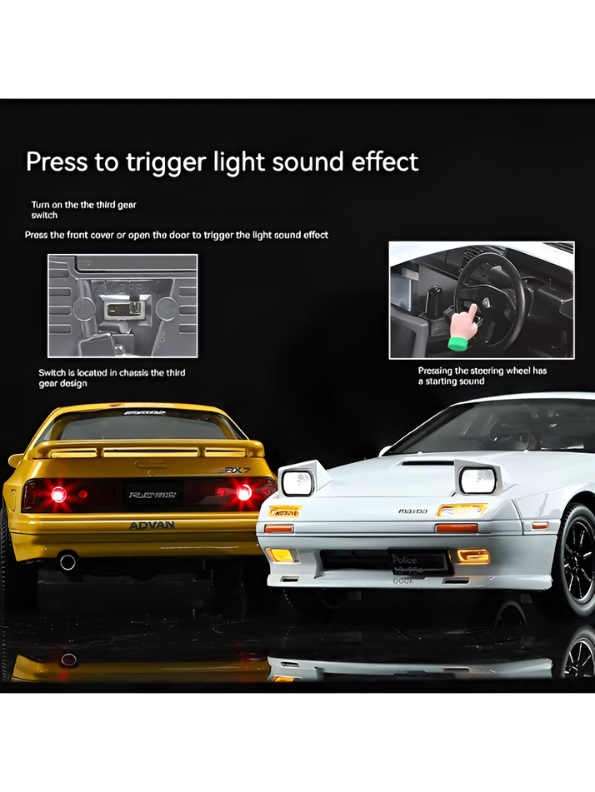 Mazda RX-7 FC3S Diecast Model Car 1:24 Scale Collectible Metal Car TV6217.