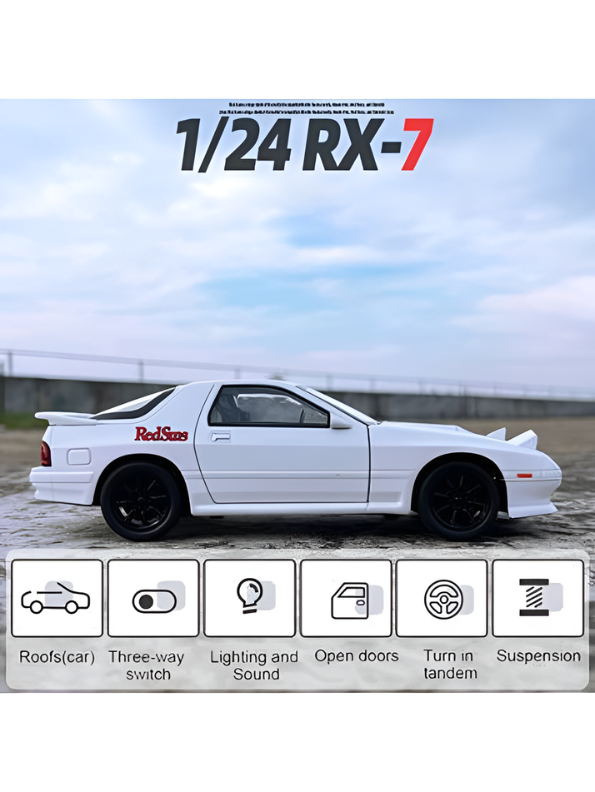 Mazda RX-7 FC3S Diecast Model Car 1:24 Scale Collectible Metal Car TV6217.