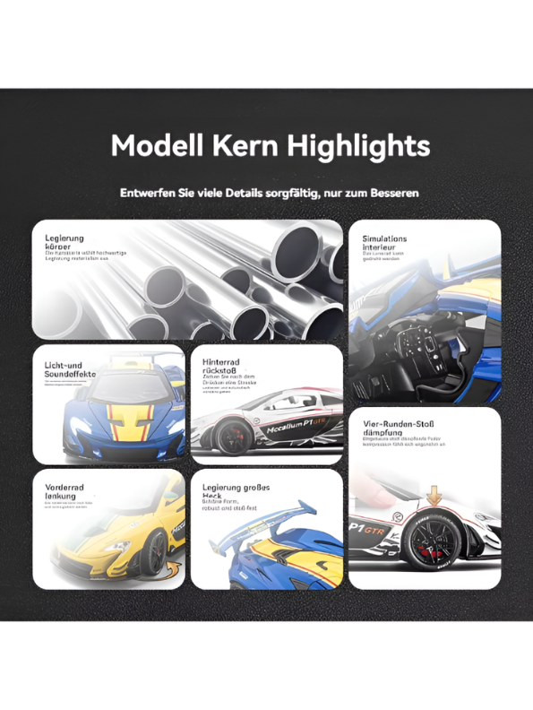 McLaren P1 GTR Diecast Car 1:22 Scale | Metal Alloy Model Racing Car MD584
