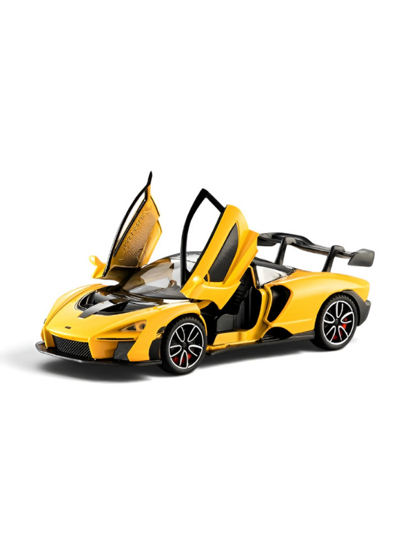McLaren Senna Diecast Model Car | 1:32 Scale Yellow Alloy Diecast Car with Acrylic Display Box MD564