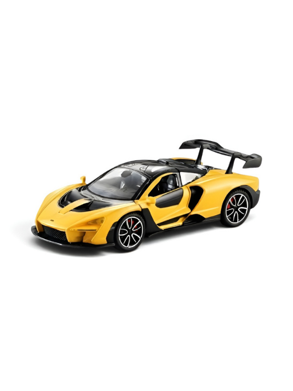 McLaren Senna Diecast Model Car | 1:32 Scale Yellow Alloy Diecast Car with Acrylic Display Box MD564
