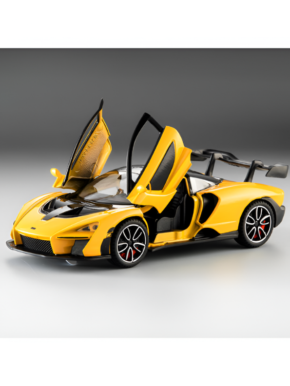 McLaren Senna Diecast Model Car | 1:32 Scale Yellow Alloy Diecast Car with Acrylic Display Box MD564
