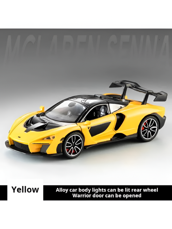 McLaren Senna Diecast Model Car | 1:32 Scale Yellow Alloy Diecast Car with Acrylic Display Box MD564