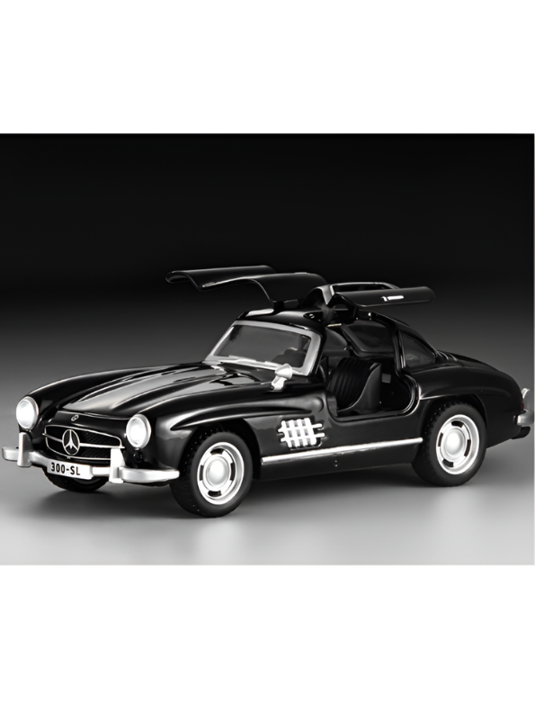 Mercedes-Benz 300SL Black Diecast Alloy Model Car 1:32 Scale with Acrylic Display Box MD26