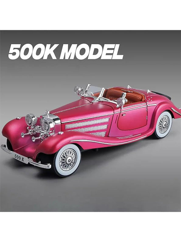 Mercedes Benz 500K Model 1:24 Scale Diecast Car - Purple Metal Collectible | NX-N-24 - Toyloft