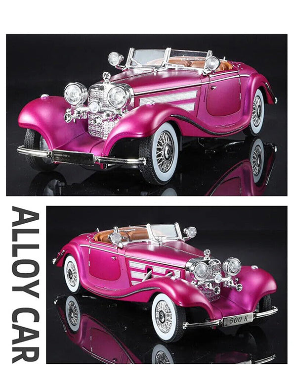 Mercedes Benz 500K Model 1:24 Scale Diecast Car - Purple Metal Collectible | NX-N-24 - Toyloft