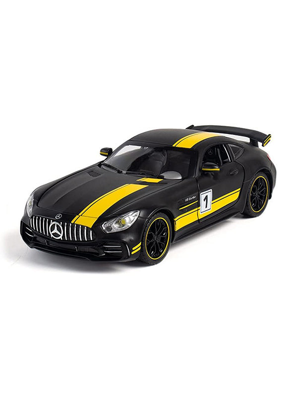 Mercedes Benz AMG GT Metal Diecast Car Model Car - Striped Yellow - Scale 1:32 - Toyloft