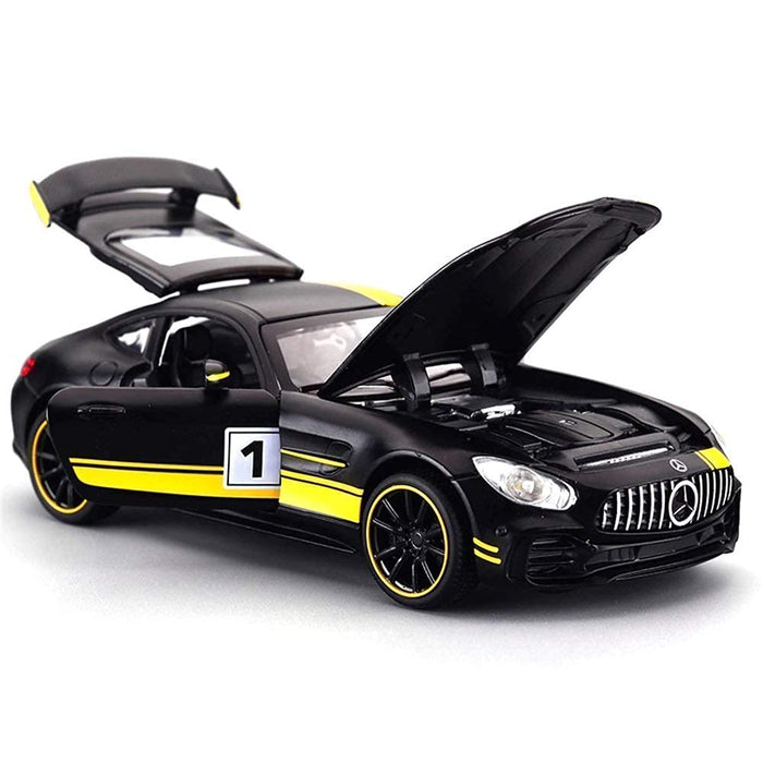 Mercedes Benz AMG GT Metal Diecast Car Model Car - Striped Yellow - Scale 1:32 - Toyloft
