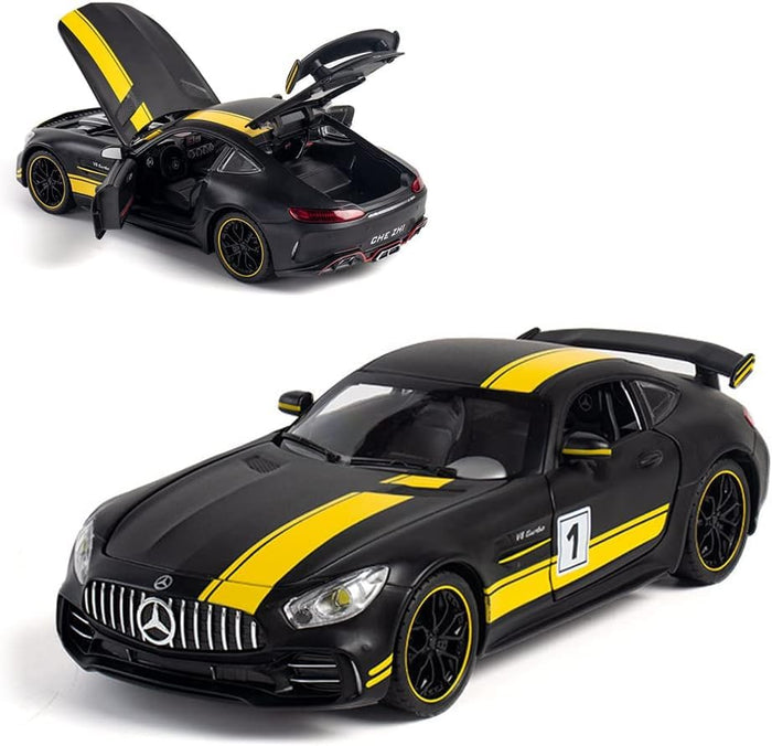 Mercedes Benz AMG GT Metal Diecast Car Model Car - Striped Yellow - Scale 1:32 - Toyloft